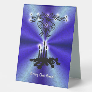 Advent, Christmas Artdeco on Blue Green Rainbow