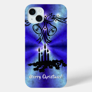 Advent, Christmas Artdeco on Blue Green Rainbow iPhone 15 Mini Case