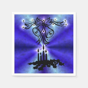 Advent, Christmas Artdeco on Blue Green Rainbow Napkin