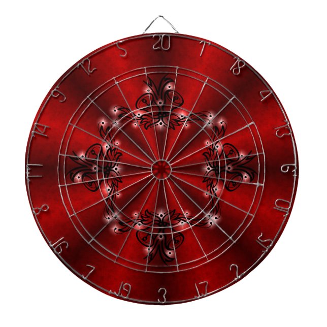 Advent, Christmas Artdeco on red Rainbow Dartboard (Front)