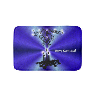 Advent, Christmas Magic on Blue Bath Mat