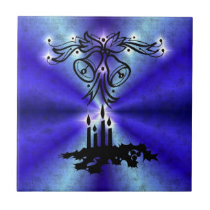 Advent, Christmas Magic on Blue Ceramic Tile