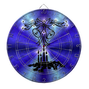 Advent, Christmas Magic on Blue Dartboard