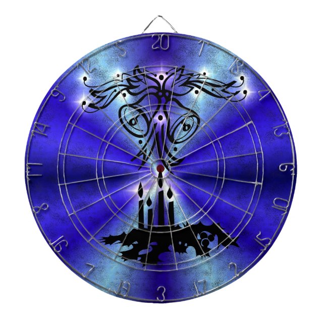 Advent, Christmas Magic on Blue Dartboard (Front)