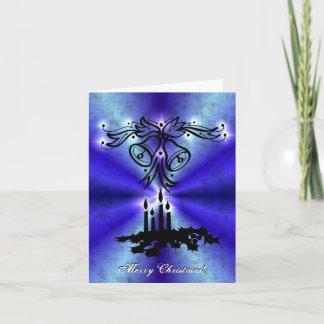 Advent, Christmas Magic on Blue Holiday Card