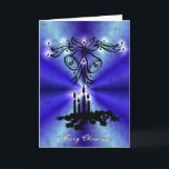 Advent, Christmas Magic on Blue Holiday Card<br><div class="desc">Advent,  Christmas Magic on blue green azur rainbow in Elephant-skin leather-optics ,  digital Abstract Artwork by Krisi ArtKSZP</div>