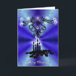 Advent, Christmas Magic on Blue Holiday Card<br><div class="desc">Advent,  Christmas Magic on blue green azur rainbow in Elephant-skin leather-optics ,  digital Abstract Artwork by Krisi ArtKSZP</div>