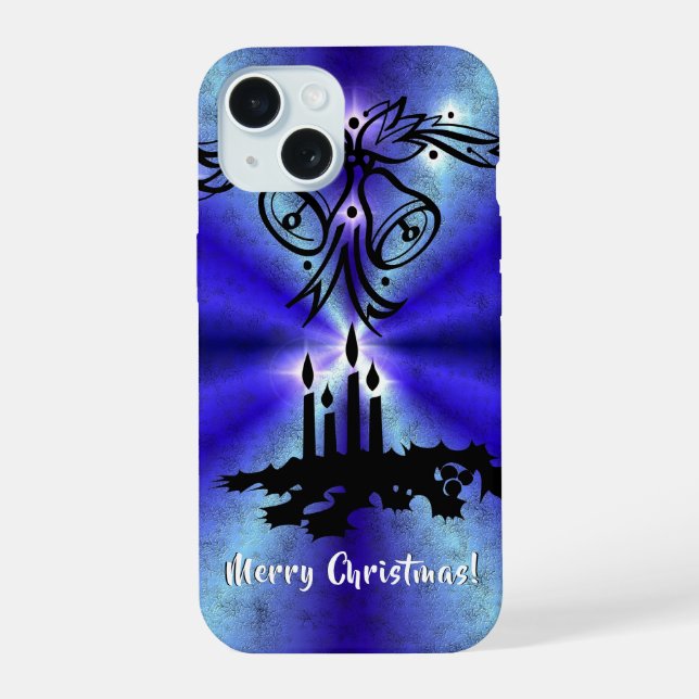 Advent, Christmas Magic on Blue iPhone 15 Case (Back)