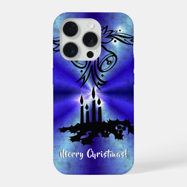 Advent, Christmas Magic on Blue iPhone Case (Back)
