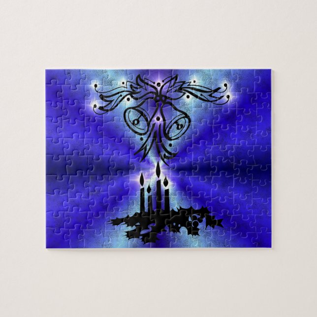 Advent, Christmas Magic on Blue Jigsaw Puzzle (Horizontal)