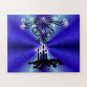 Advent, Christmas Magic on Blue Jigsaw Puzzle
