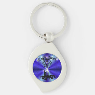 Advent, Christmas Magic on Blue Key Ring