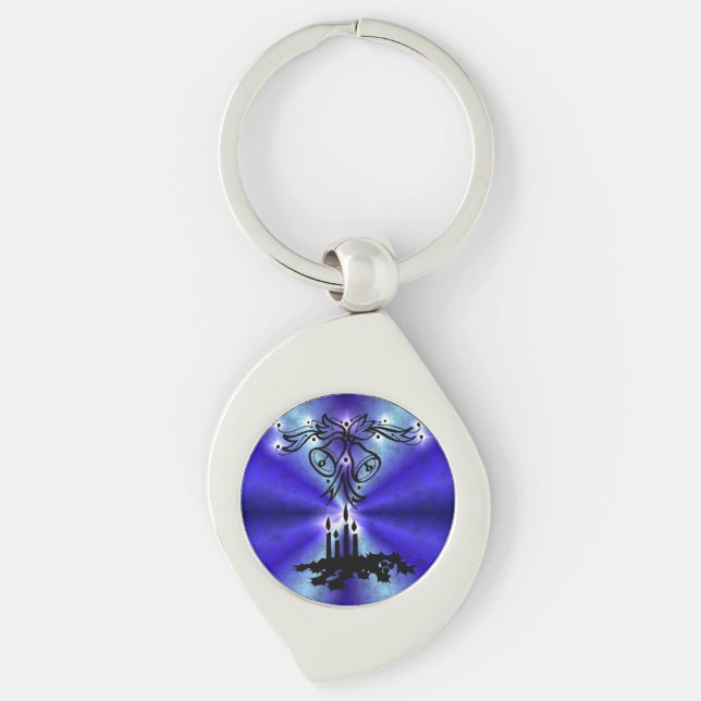 Advent, Christmas Magic on Blue Key Ring (Front)