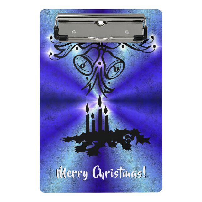 Advent, Christmas Magic on Blue Mini Clipboard (Front)