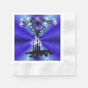 Advent, Christmas Magic on Blue Napkin