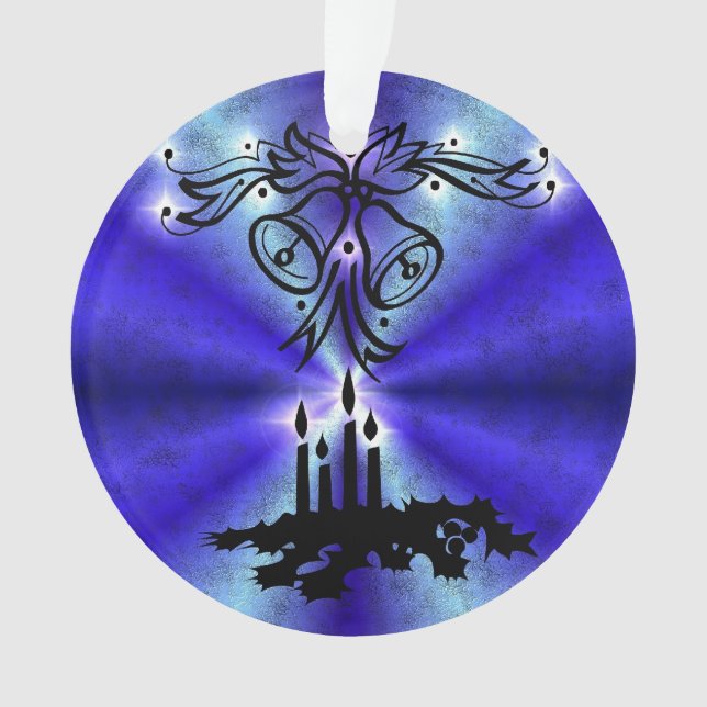 Advent, Christmas Magic on Blue Ornament (Front)