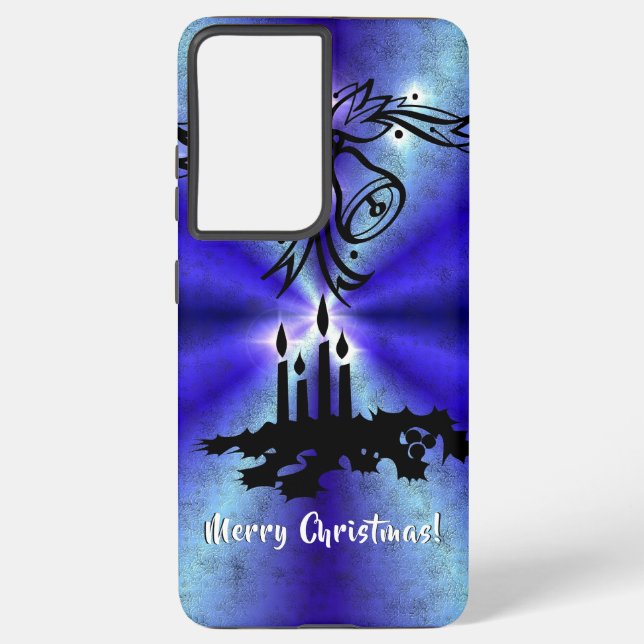 Advent, Christmas Magic on Blue Samsung Galaxy S21 Ultra Case (Back)