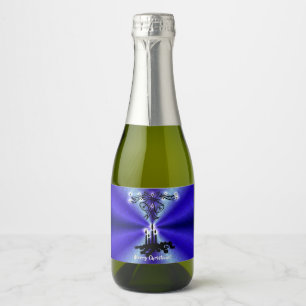 Advent, Christmas Magic on Blue Sparkling Wine Label