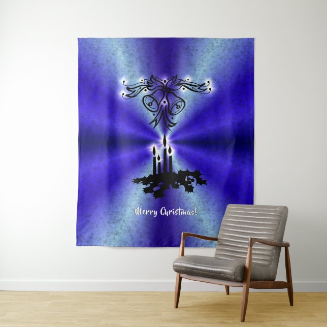 Advent, Christmas Magic on Blue Tapestry (In Situ)
