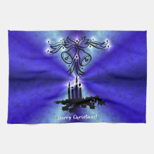 Advent, Christmas Magic on Blue Tea Towel