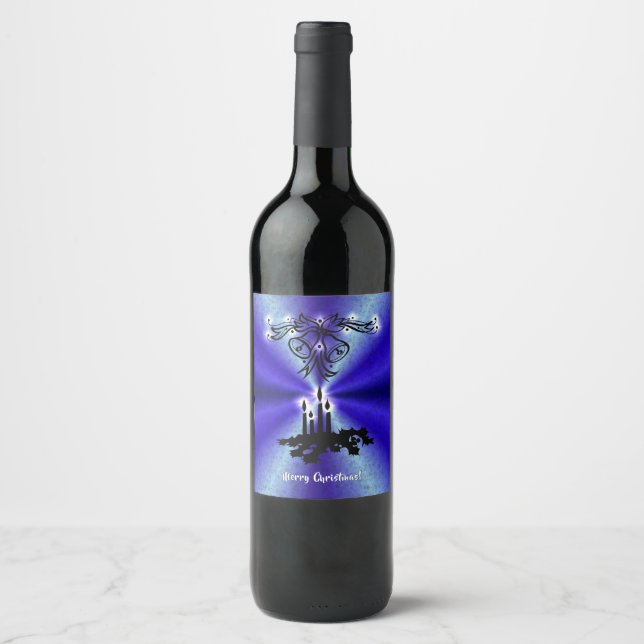 Advent, Christmas Magic on Blue Wine Label (Front)