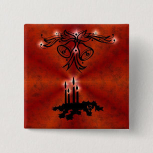 Advent, Christmas Magic on Red 15 Cm Square Badge