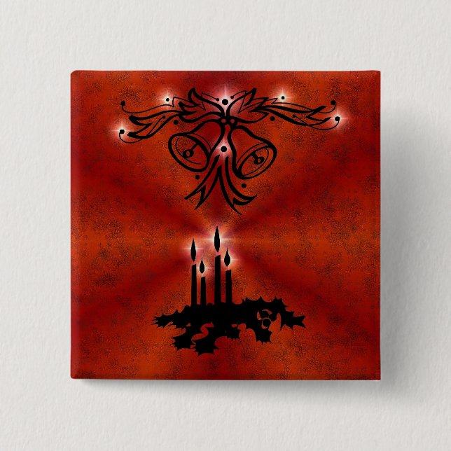 Advent, Christmas Magic on Red 15 Cm Square Badge (Front)