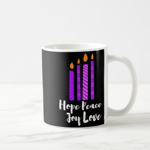 Advent Evergreen Wreath Candles Hope Peace Joy Lov Coffee Mug