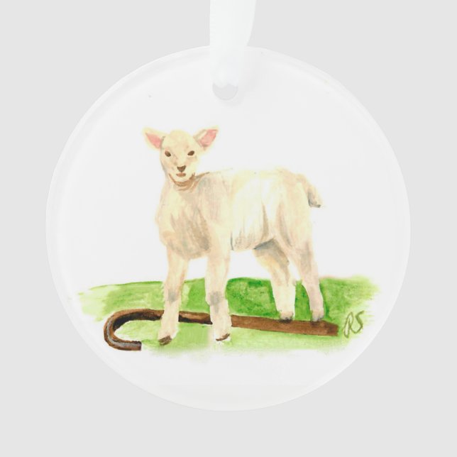 Advent Jesse Tree Staff and Lamb Ornament (Front)