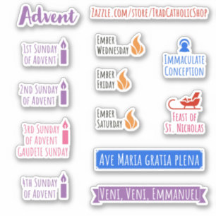 Advent Planner Stickers Catholic Latin Mass