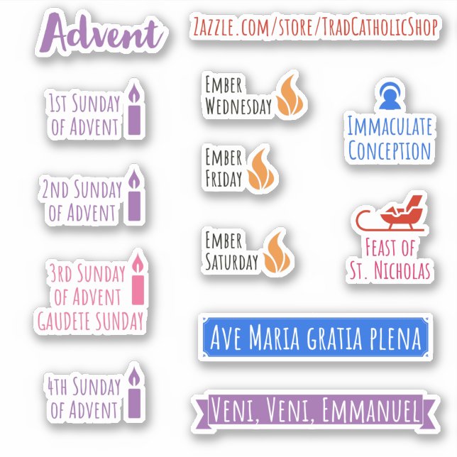 Advent Planner Stickers Catholic Latin Mass (Front)