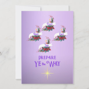 Advent Prepare Ye The  Way Wreath 4 Candles Holiday Card