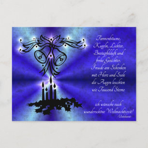 Advent, Weihnachten , Gedicht auf Deutsch Postcard