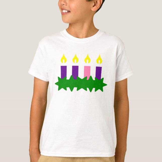 Advent Wreath Christian Spiritual Nativity T-Shirt (Front)