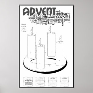 Advent Wreath Colour by Number Poster