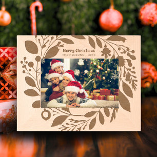 Advent Wreath Foliage Merry Christmas Family Etched Frames
