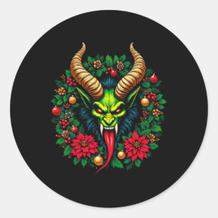 Advent Wreath Gruss Vom Krampus Christmas Eve Naug Classic Round Sticker