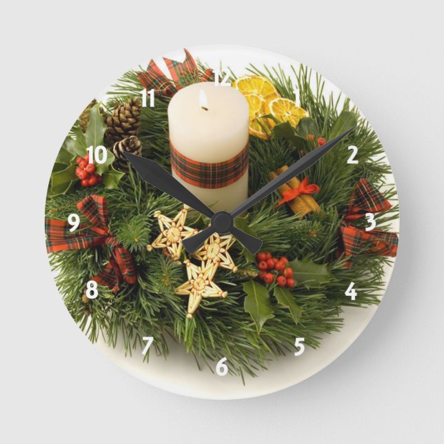 Advent Wreath Round Clock (Front)