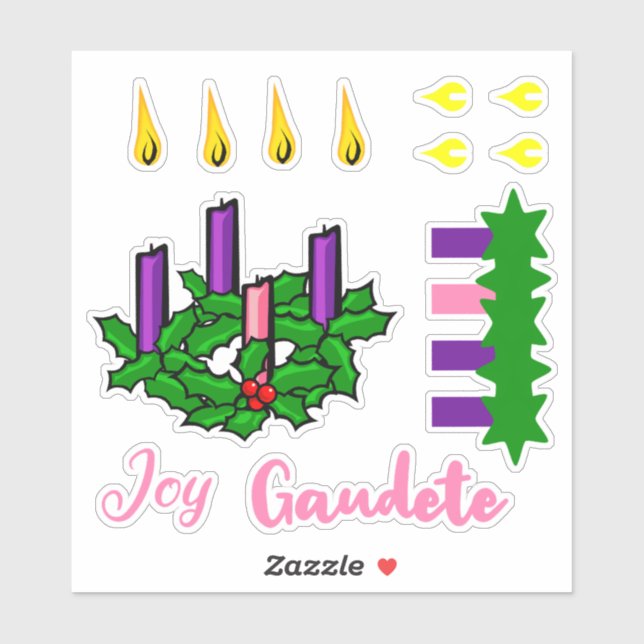 Advent Wreath Sticker Set Christmas Countdown (Sheet)