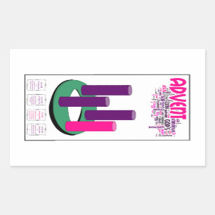 Advent Wreath Stickers: Perfect for Students! Rectangular Sticker
