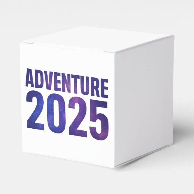 Adventure 2025 Galaxy Typography Design Favour Box (Front Side)