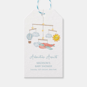 Adventure Airplane Hot Air Balloon Baby Shower Gift Tags