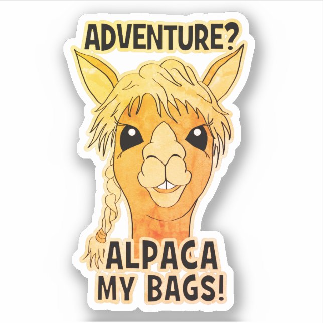 Adventure Alpaca My Bags - Rustic Contour Sticker (Front)