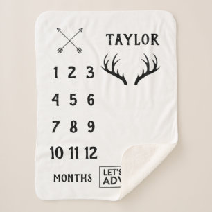 Adventure Alter Milestone Sherpa Blanket Monthly