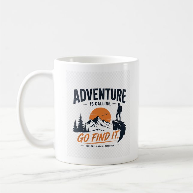 Adventure And Outdoor Explorer Design  Coffee Mug (Left)