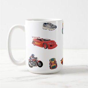 Adventure and Racing Enthusiast Peel and Stick  Coffee Mug