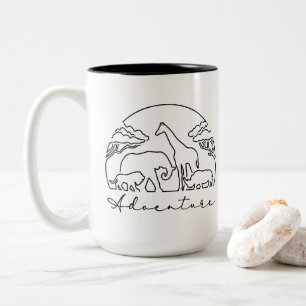 Adventure and Safari in Africa Two-Tone Coffee Mug