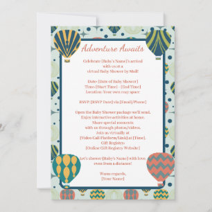 Adventure Await Hot Air Balloon Shower By Distance Invitation
