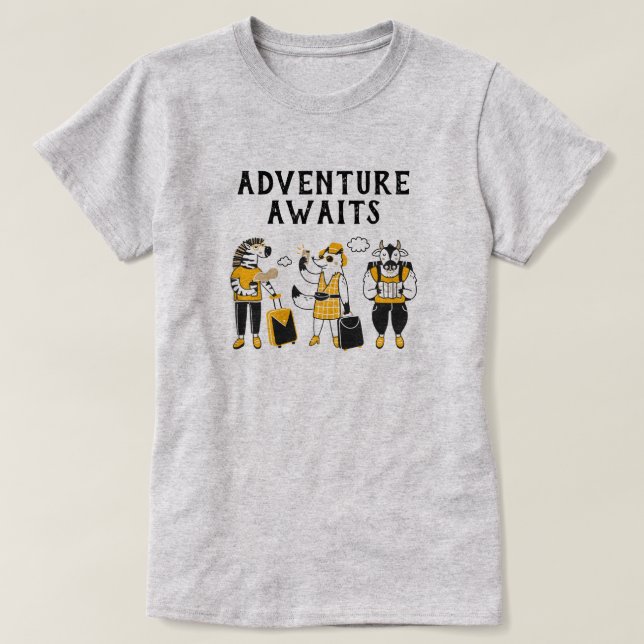 Adventure Awaits Animals T-Shirt (Design Front)