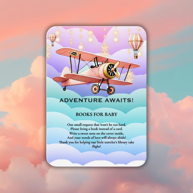 Adventure Awaits Aviation Baby Shower Enclosure Card (Creator Uploaded)